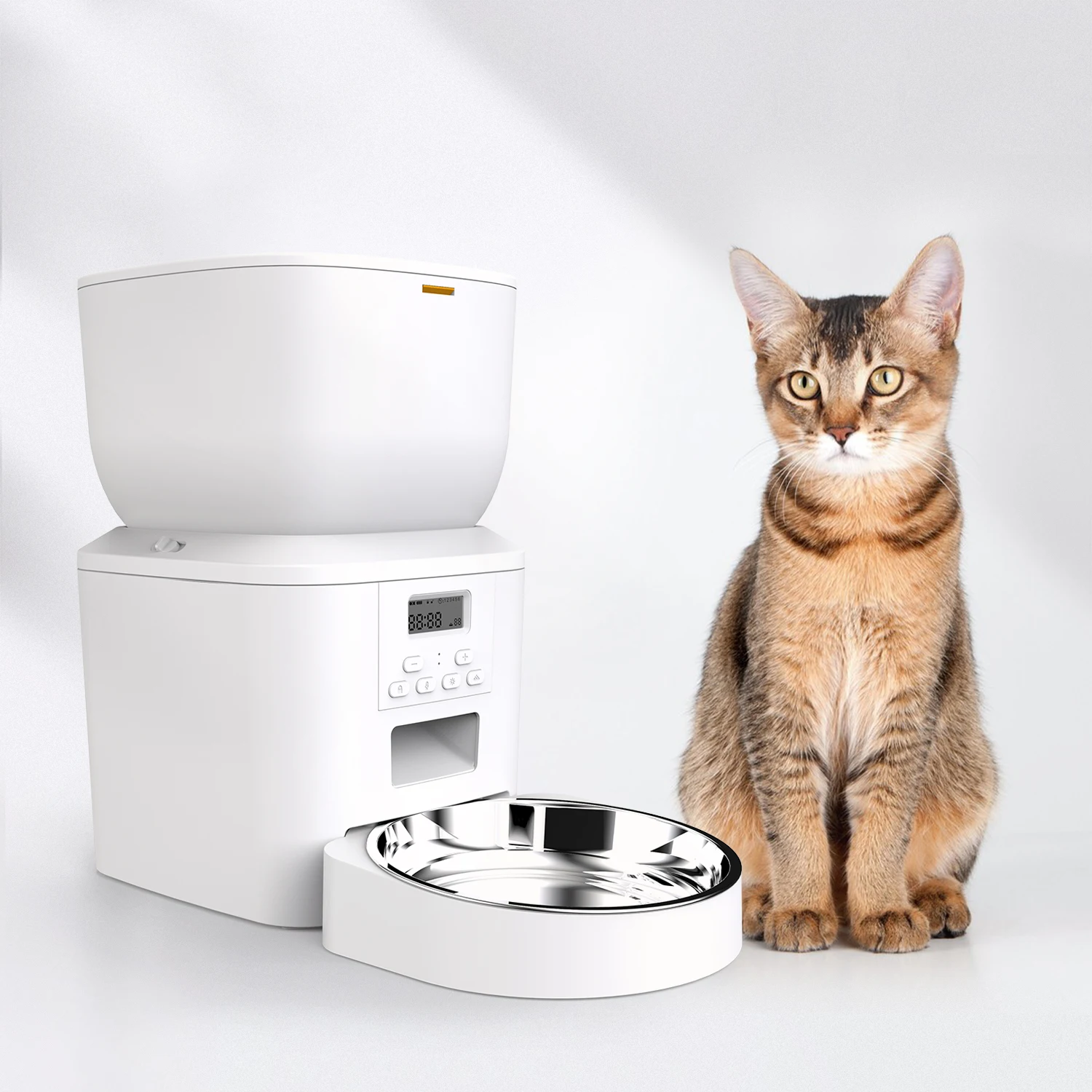 OEM Automatic Pet Feeder Scheduled Cats and Dogs Food Dispenser With LCD Display Stainless Pet Bowl 4L 7L