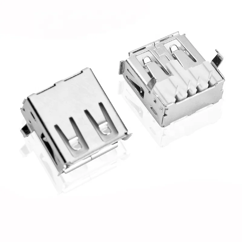 
4 pin USB A/F connector Socket 90 degree USB A female connector 4pin DIP right angle 