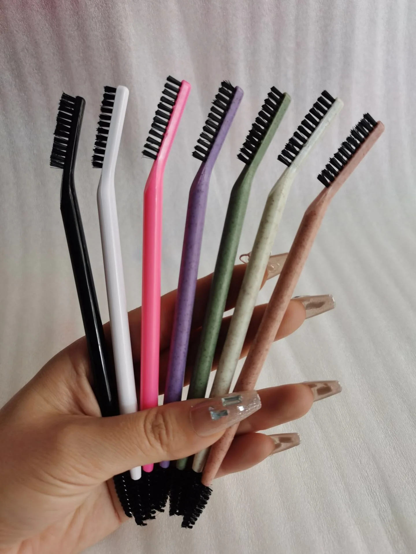 Mascara Wand Brow Feeeze Styling Brush White Handle Oblique Angled Brow Makeup brush