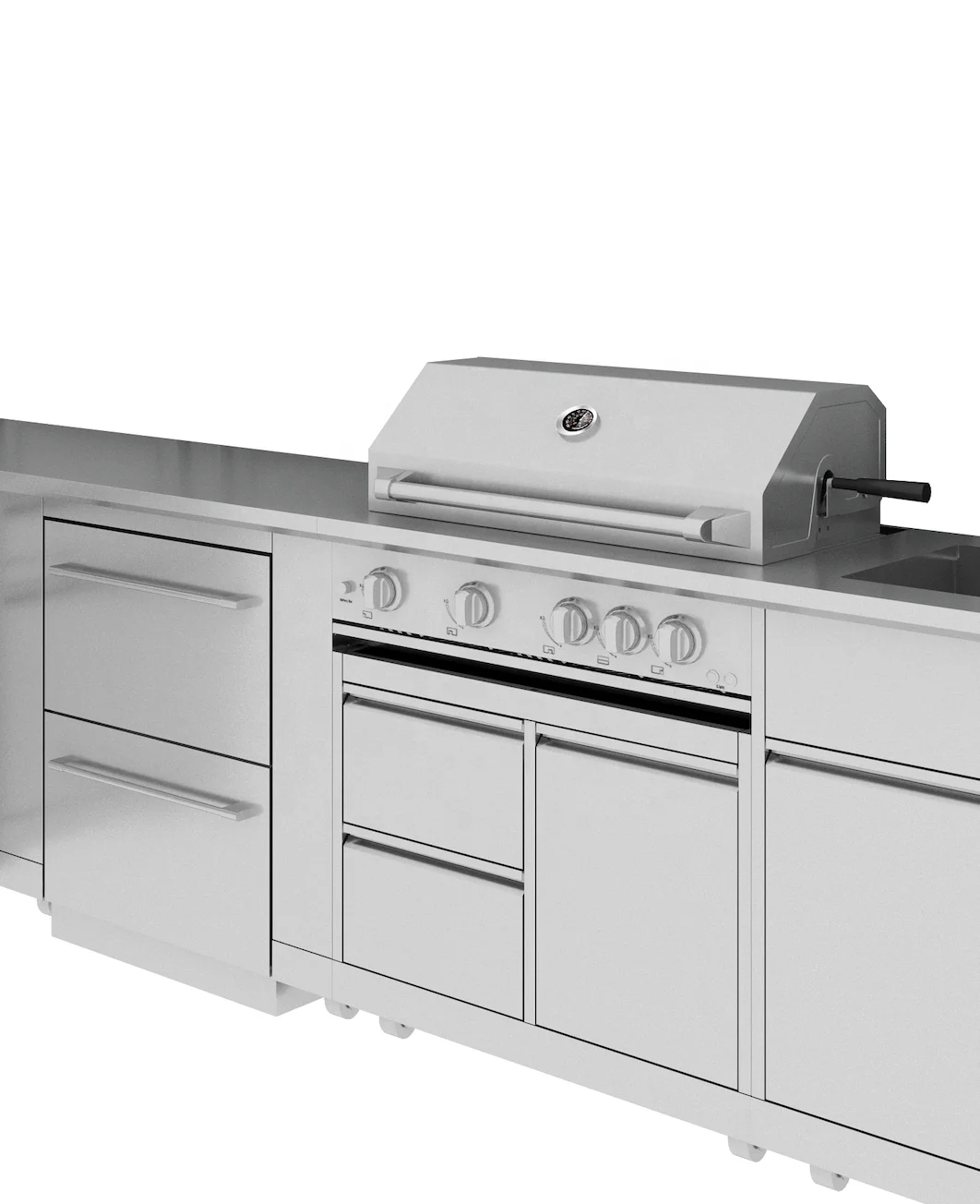 stainless steel or color outdoor kitchen portable bbq grill