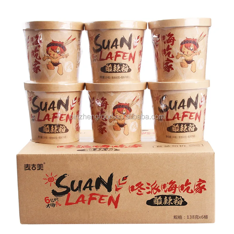Wholesale haichijia hot and sour instant rice  vermicelli noodles Chinese snack spicy_ noodles shirataki instant noodles
