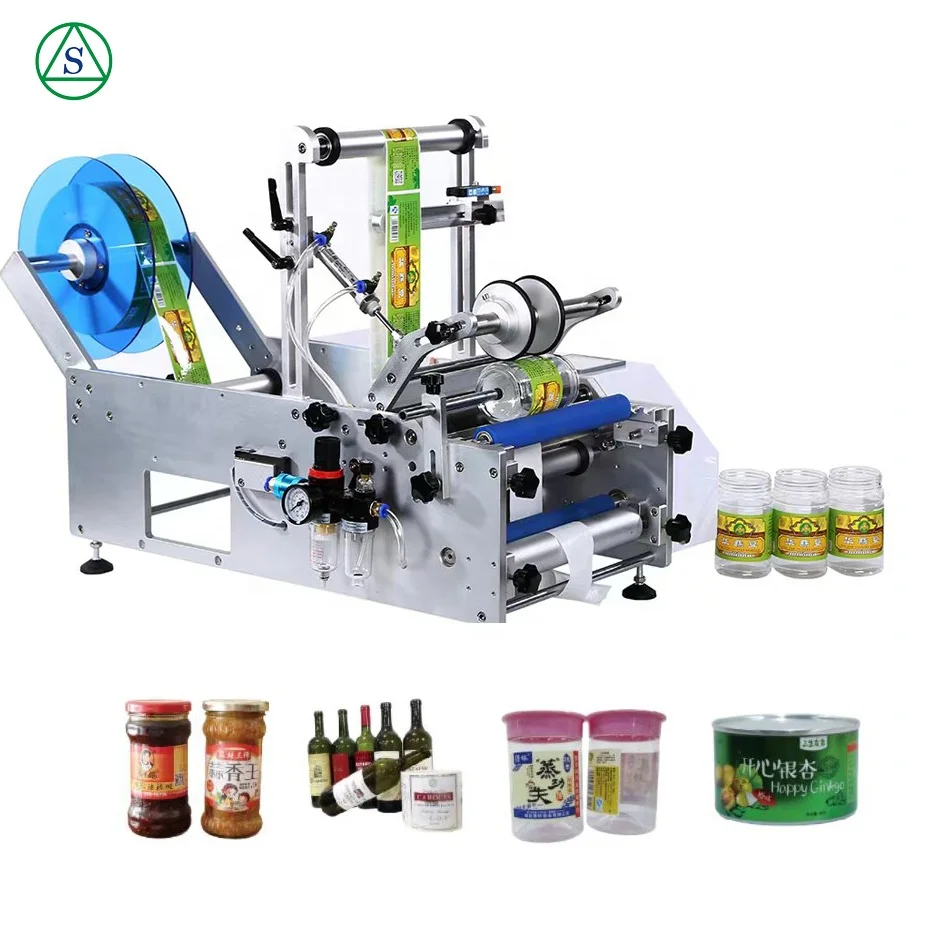 desktop small automatic manual stickers labeling machine for round bottles