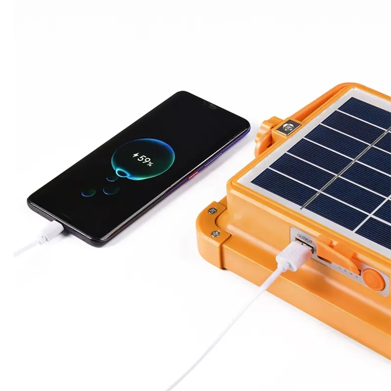 500W Portable Rechargeable USB Solar Power LED Emergency lamp Solar reflector Flood Light