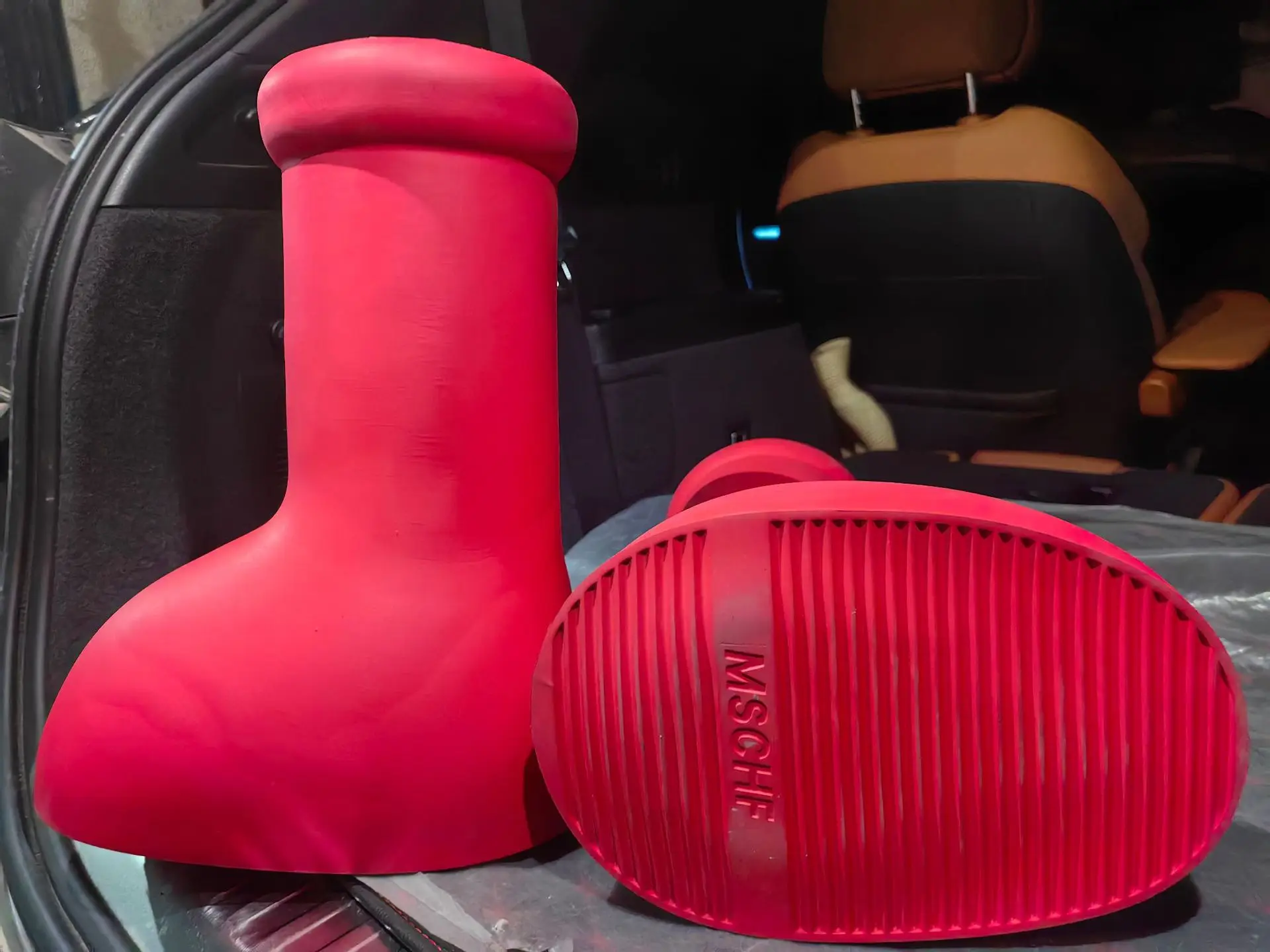 Fashion trend cute Mixed material rainy day women sneaker boots Astro Boy Women children red knee-length shoes