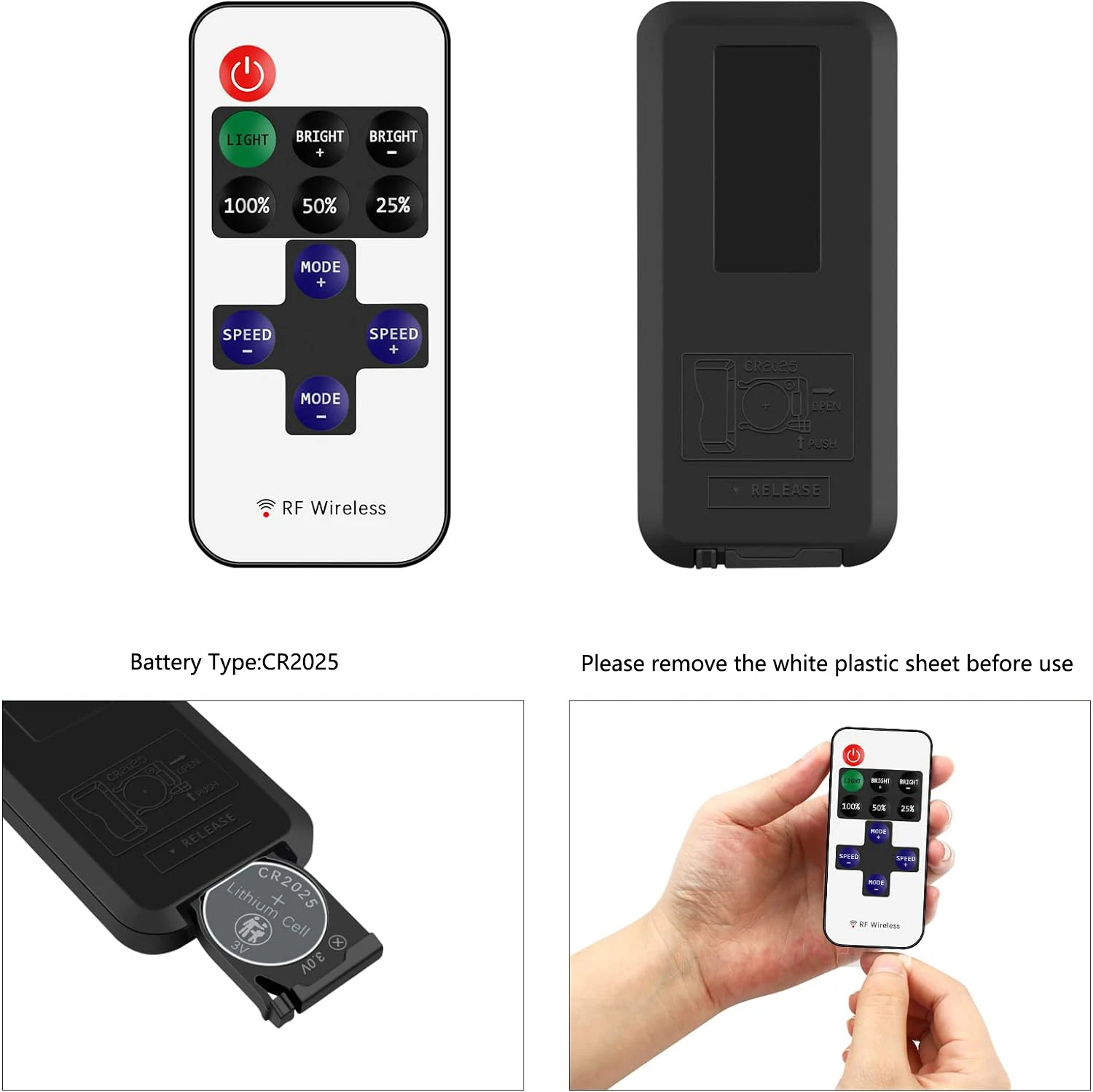 Mini 12V RF Dimmer Wireless Remote Switch Controller Inline Dimmer for LED Strip Light Solid Color