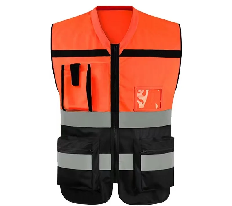 Factory Custom Security Jacket Construction High Visibility Work Reflector Clothing Signaling Safety Reflective Material Vests