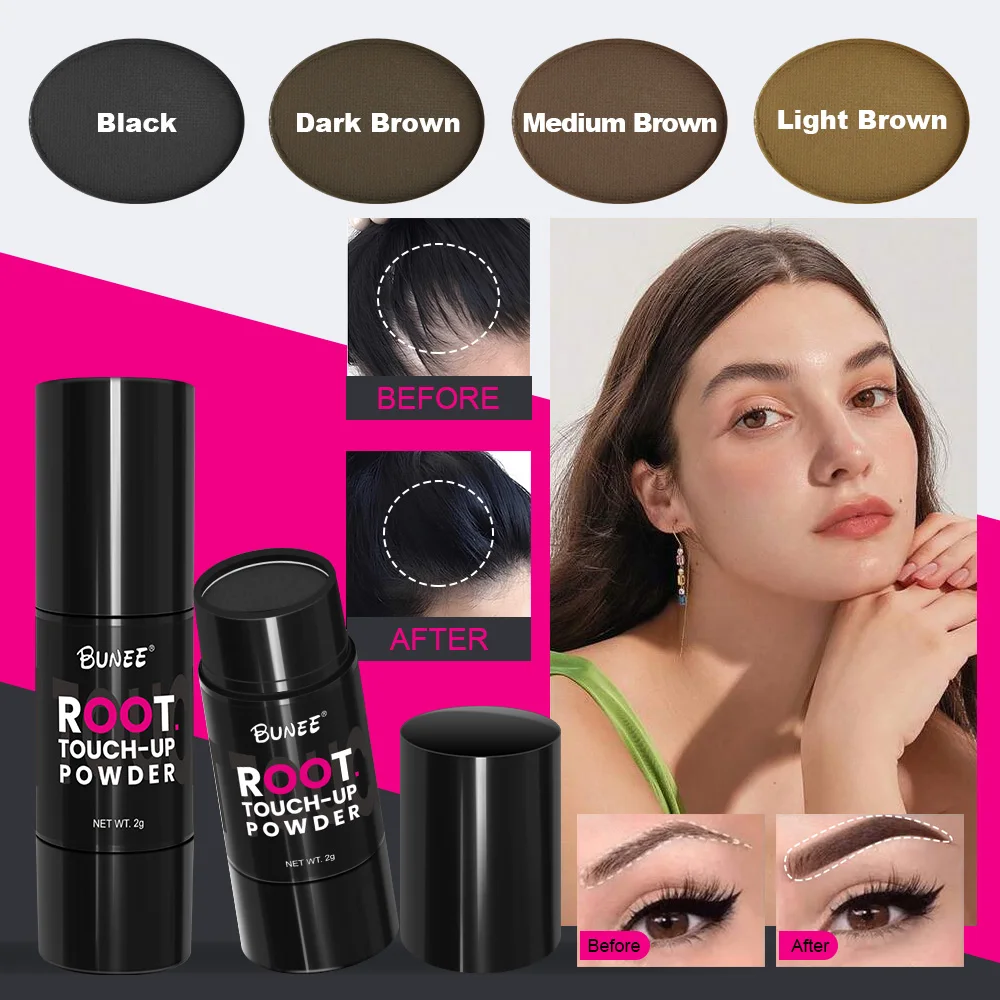 BUNEE waterproof thicker fuller cover grey hair root hairline shadow powder clay for men and women