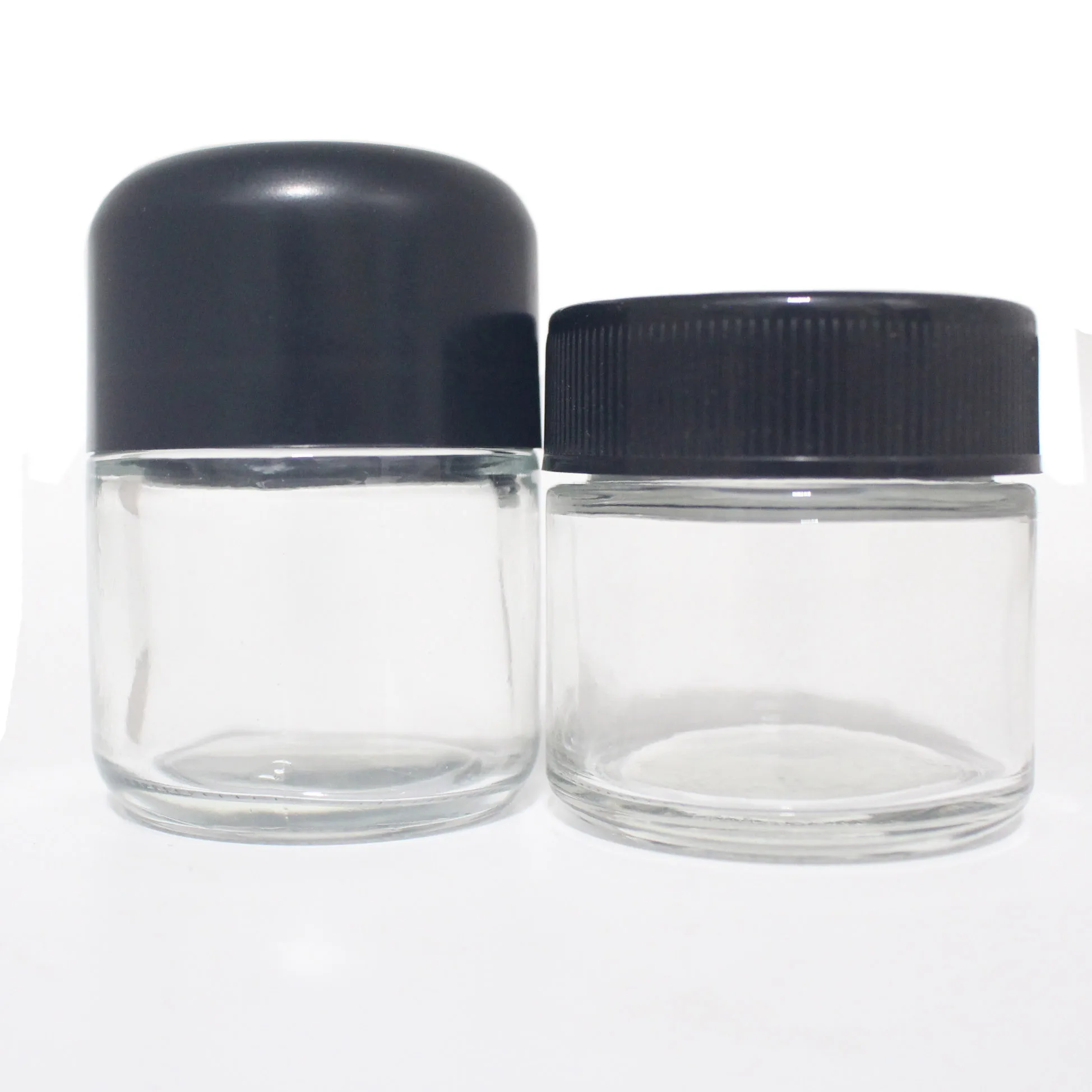 60g 70g  90g 120g Empty airtight smell proof wholesale child resistant glass jar with black child safety CRC lid