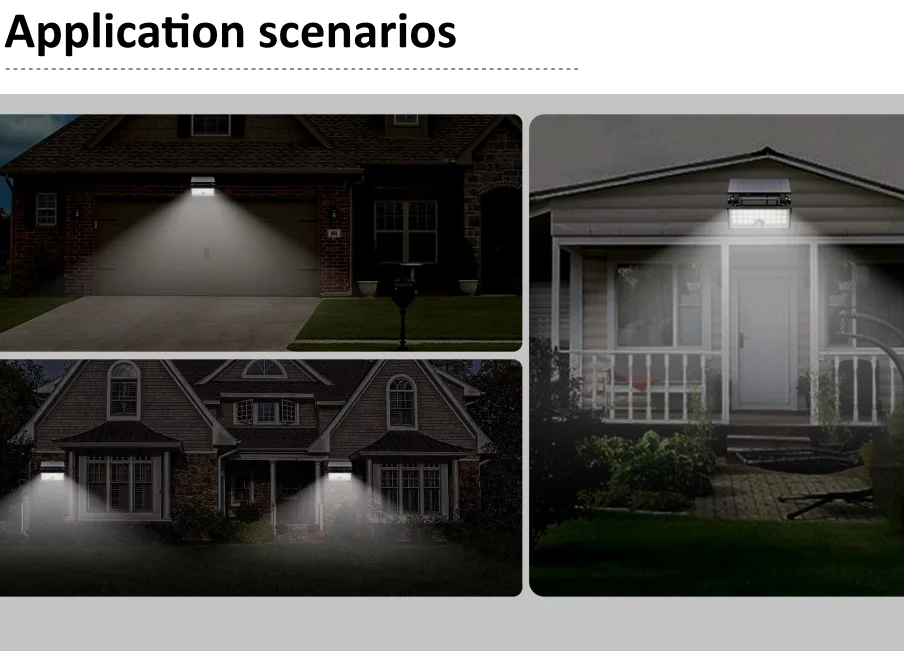 Outdoor Solar Powered Garden Lamp LED Solar Light 200W Waterproof Solar Wall lamp with motion sensor remote control for garden