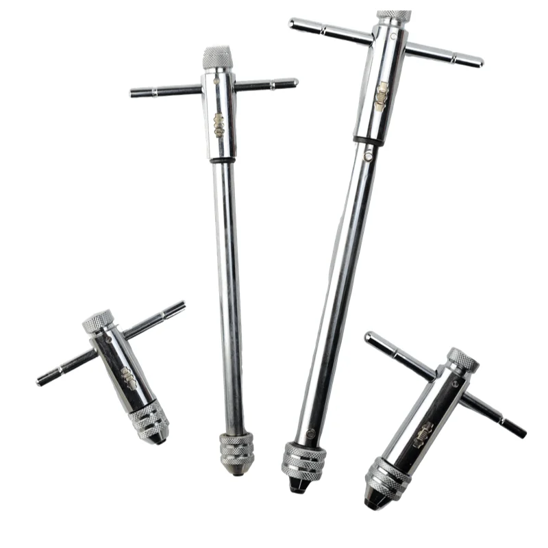 Adjustable Extended Length Manual Tapping Threading Tool Ratchet Wrench T Handle Rachet Type Tap Wrench M3-M8 M5-M12 Hand tools