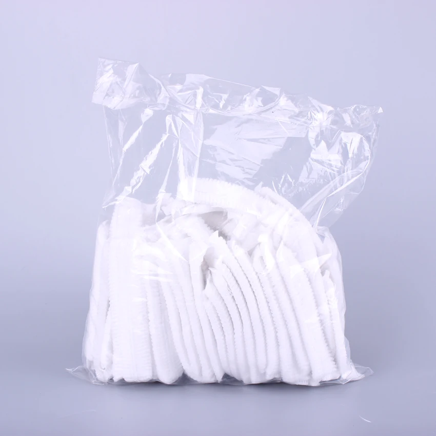 Non-Woven Double Elastic bouffant head cover Disposable Mob Cap Clip Cap For Food Factory Cleanroom Working