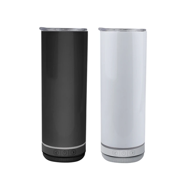 2021 NEW Stainless Steel Music Speaker Tumbler Cup Double Wall Insulated Straight Sublimation Tumbler with speaker