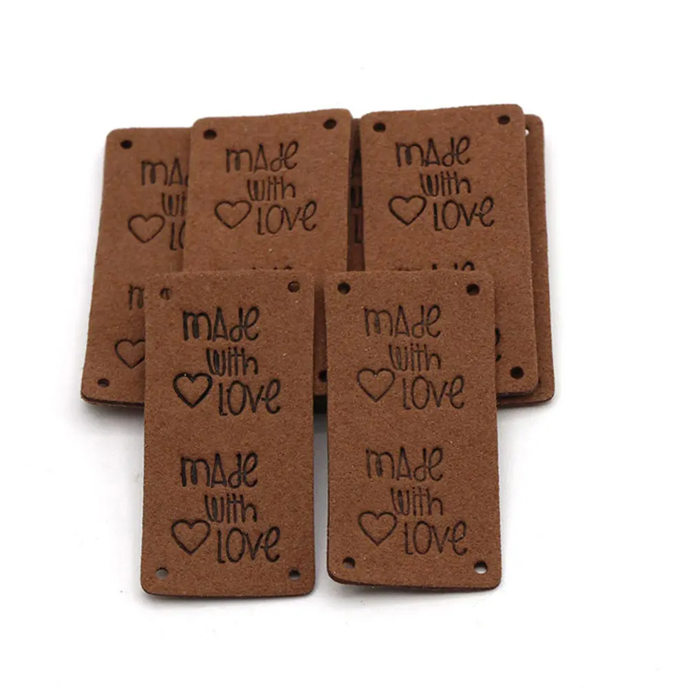 Small MOQ Low Price Factory Wholesale Design Embossed Pu Leather Garment Label Patch Jeans Custom Logo for Jeans