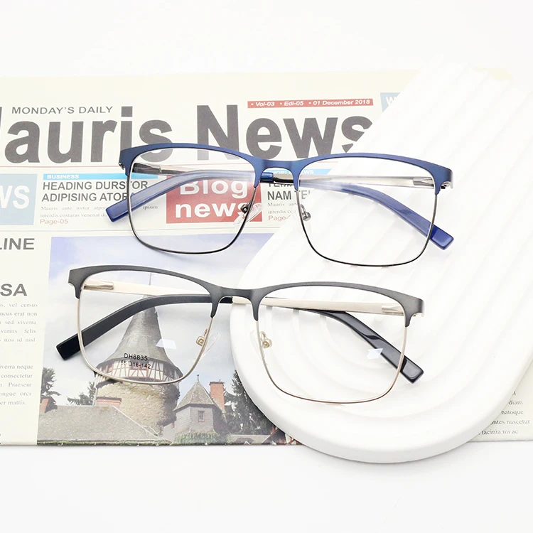 Full Frames Eyeglasses Optical Glasses Wholesale Branded Eye Glass Clear Metal China for Men CE Diamond Unisex Acetate