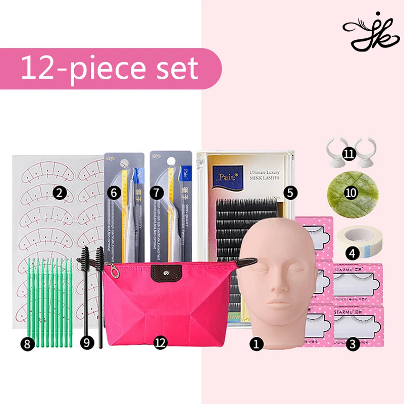 Professional Lashes Kit False Eyelash Extensions Practice Kit Set For Beginners Makeup Training And Eyelash Graft