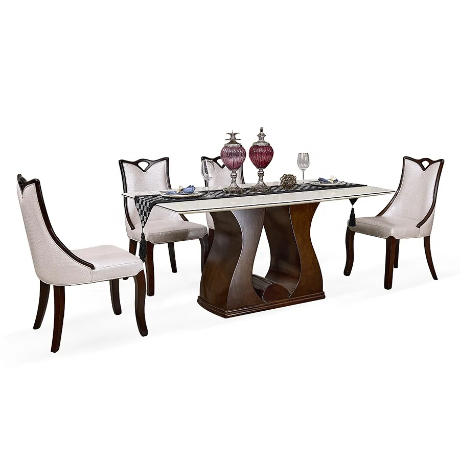 factory price luxury dinner dinning wood table dining room marble table sets
