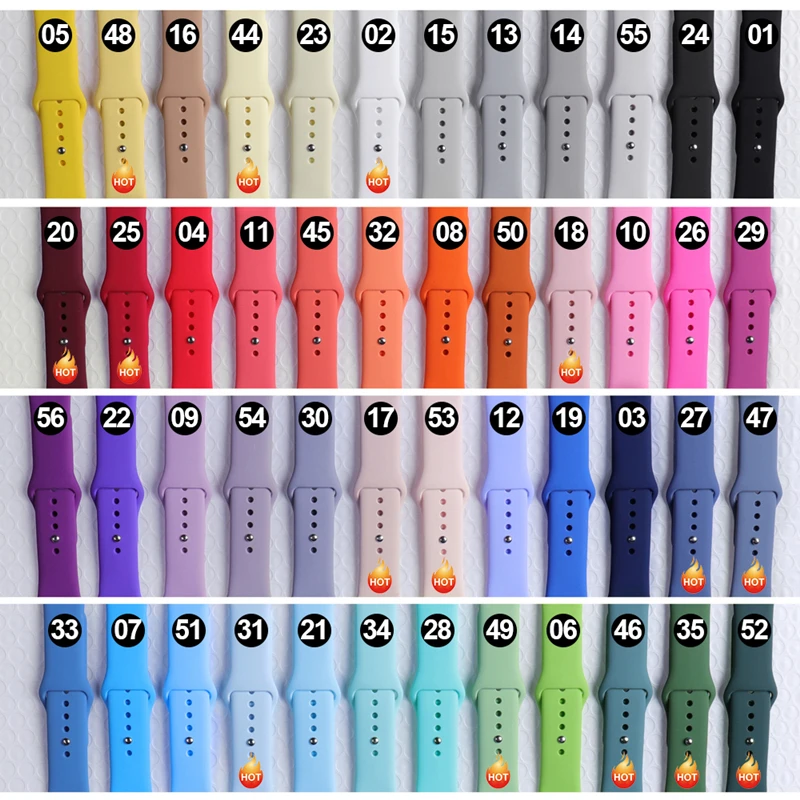 New Classic Silicone Bracelet Band Strap For Apple Watch Band Series 8 7 6 5 4 For Apple Watch Band Strap 38 40 41 42 44 45 mm