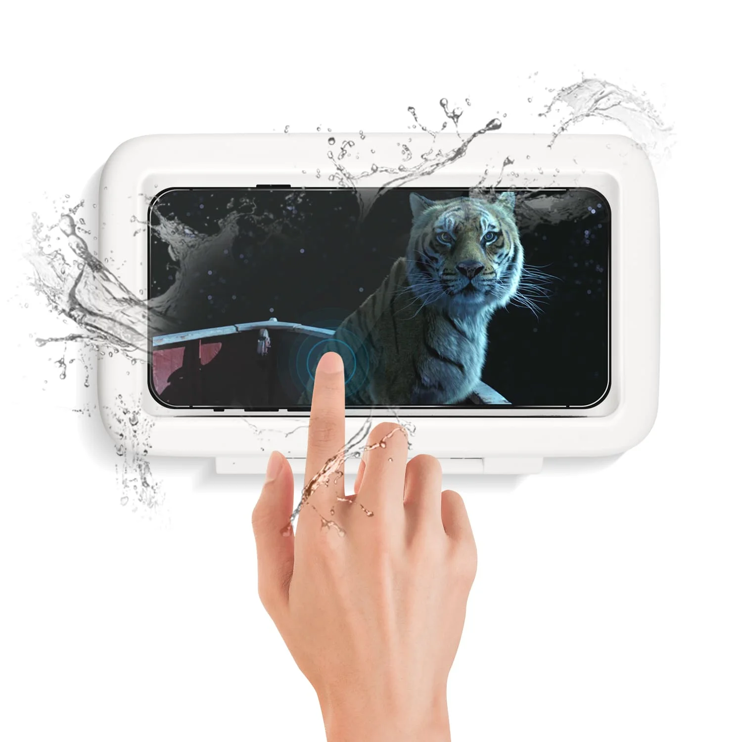 Waterproof Wall Mount Storage Case for iPhone Anti Fog Rotatable Suction Stable Bathroom Mobile Phone Holder for Android Shower