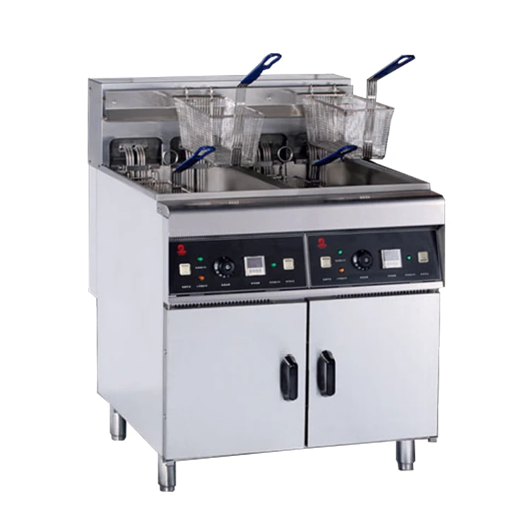56L Commercial Four-tank electric fryer with oil filter HGL-158 fryer machines Factory direct sales