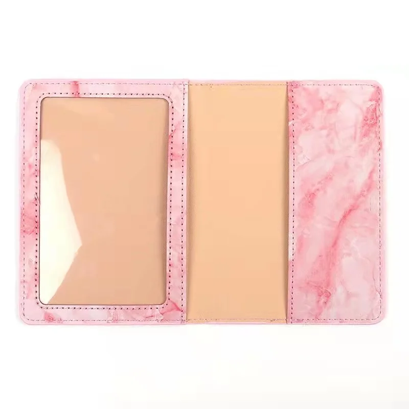 2025 Products Marble Pu Leather Passport Booklet Certificate Holder and Vaccine Card