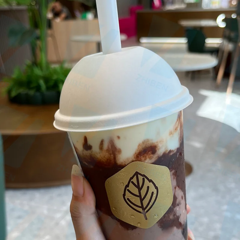 Factory Wholesale Eco Friendly 80mm  90Mm Dome Take Away Sugarcane Pulp 100% Biodegradable Paper Cup Lids  For Tea Coffee