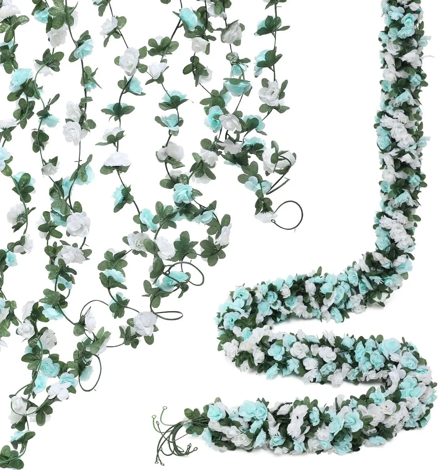 2024 Hot Sale Artificial Flower Rose Vine Home Wall Decoration Door Decoration Party Wedding Arch Rose Wisteria Hanging Flowers