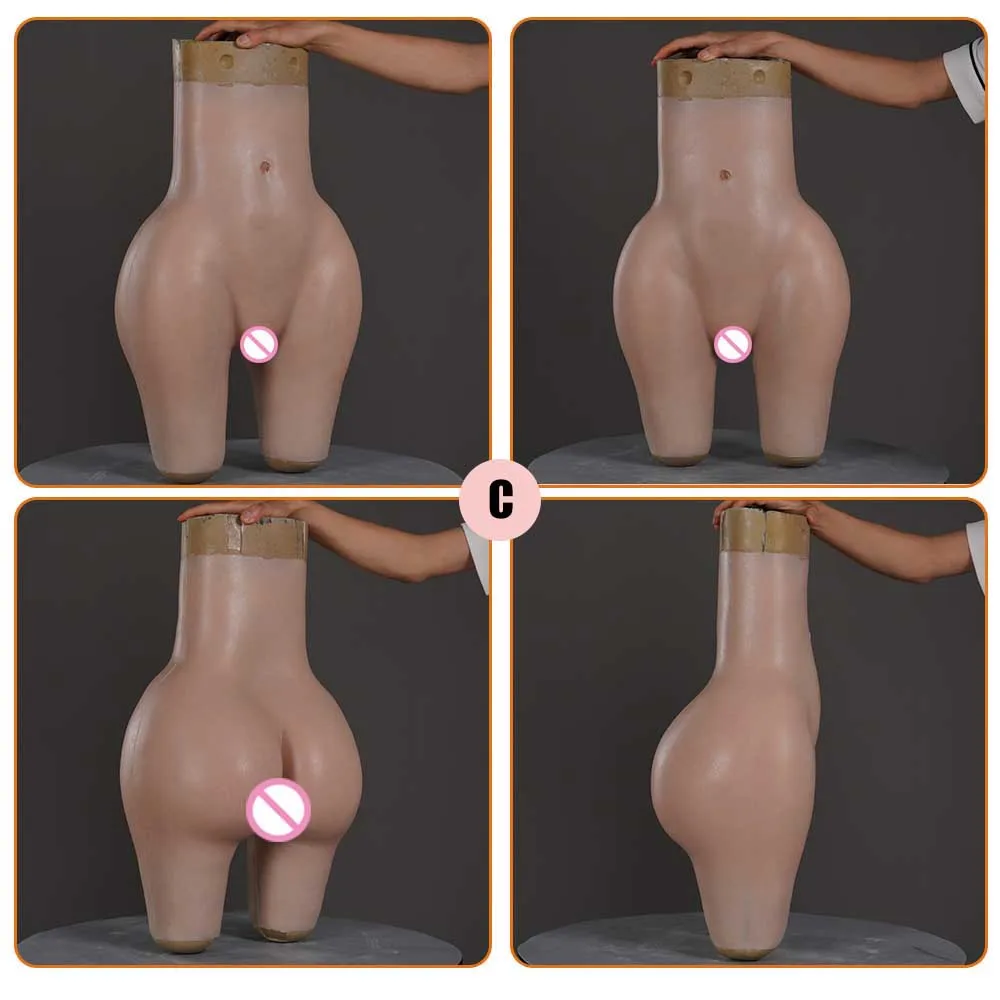 Crossdresser Plump Croach Hip buttock lifting Hips enlarge underwear False Pussy Butt Boxer Silicone fake panties for cosplay