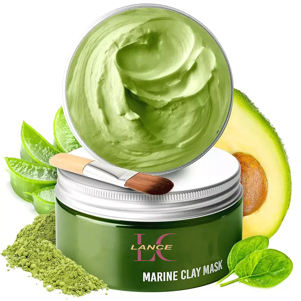 Private label 100% Vegan Organic Anti Acne Pore Tightening Deep Cleansing Detox Superfoods Avocado Green Clay Mask