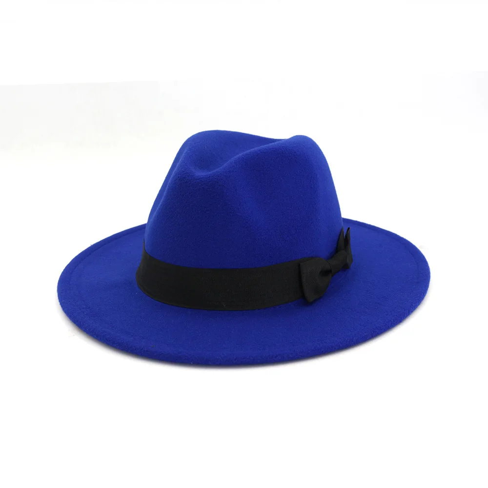Fedora Hat for Women 100% Wool Felt Wide Brim Hat Vintage Jazz Fedora Hat Couple Ca p Winter chapeau female
