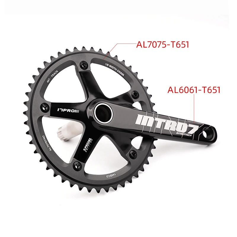 PC017 Fixed Gear Bicycle Freewheel Crankset Integrated CNC Hollow Crank Track Cycle Parts Single Speed Chainwheel