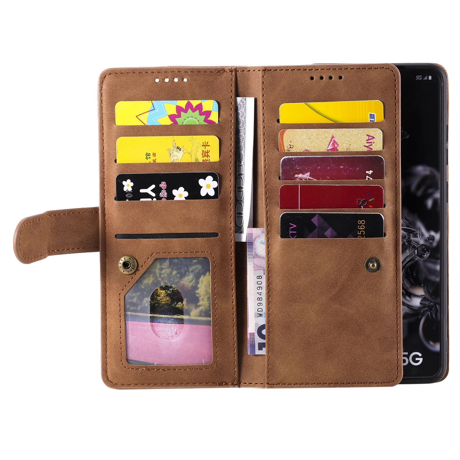 For Samsung S20ULTRA New 9 Cards Zipper Flip Leather Case For Samsung S20 FE A51 S8 Wallet Book Phone Case