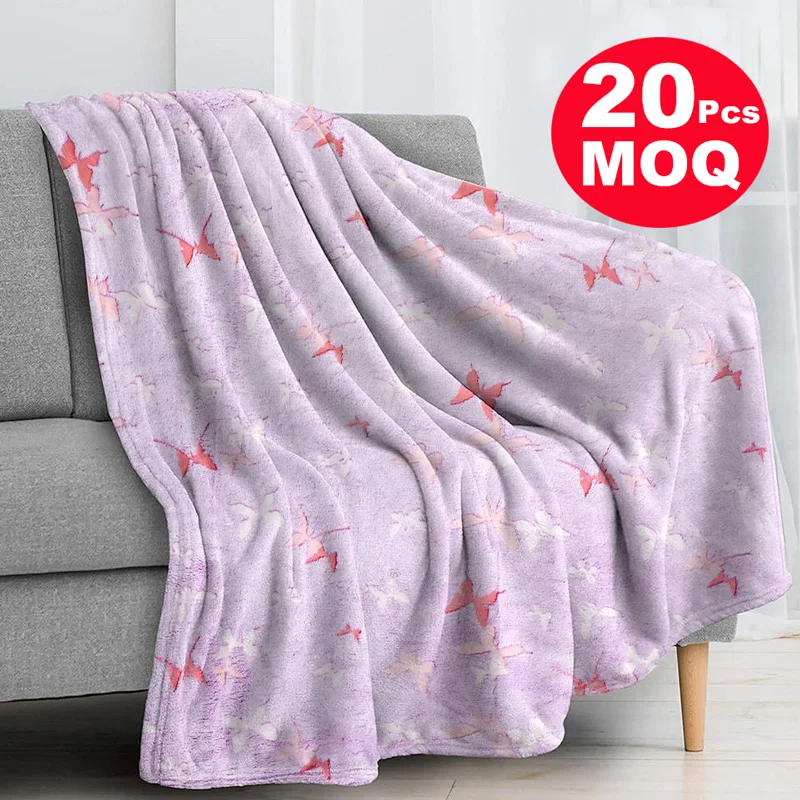 Оптовая продажа, светящееся в темноте Фланелевое Флисовое одеяло с бабочкой, светящееся одеяло для детей