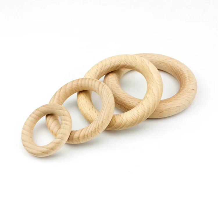 Unfinished DIY Bracelet Crafts Gift Eco-Friendly Organic Wooden Beech Wood Rings