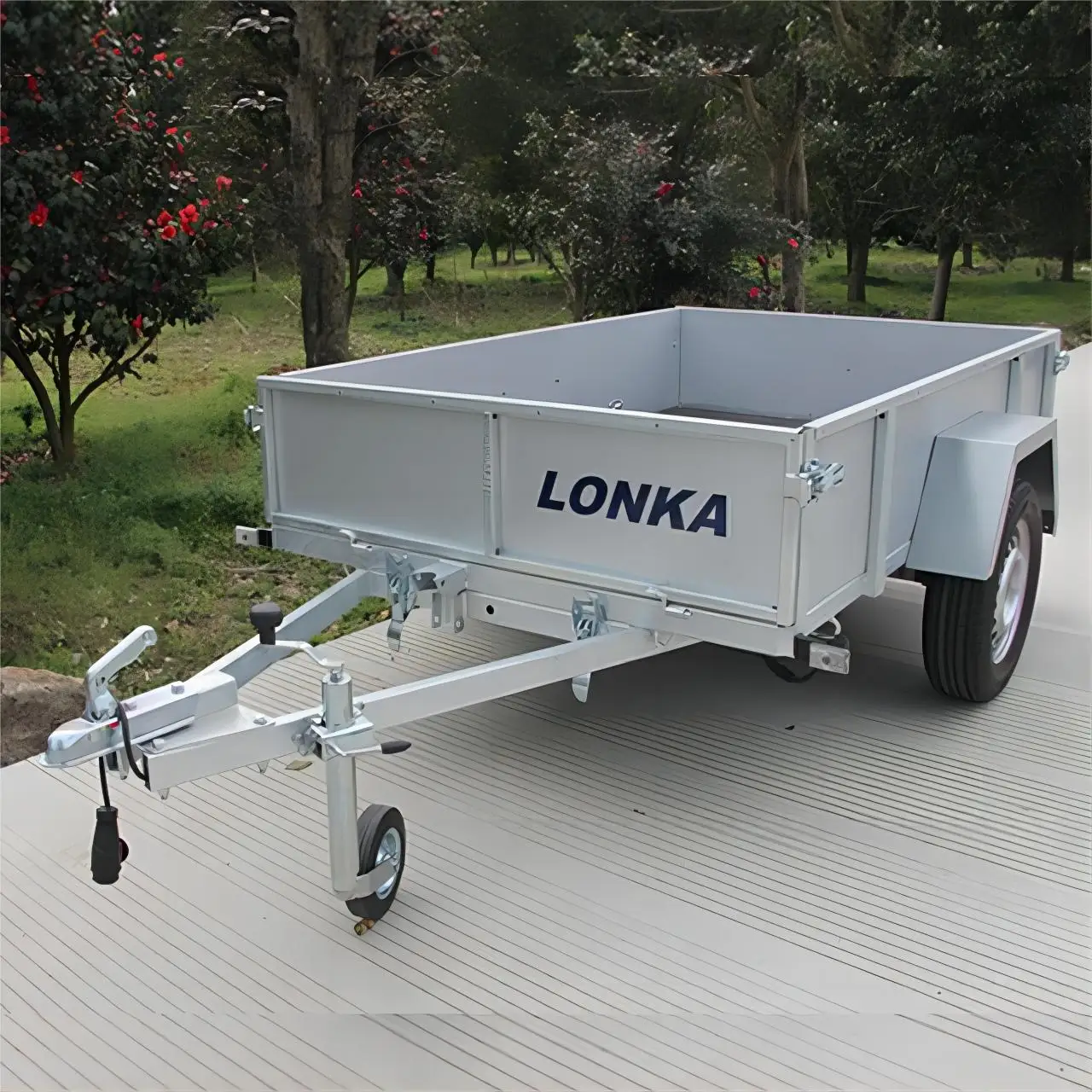 ATV Trailer with Removable Stake Sides and Ramp for Firewood