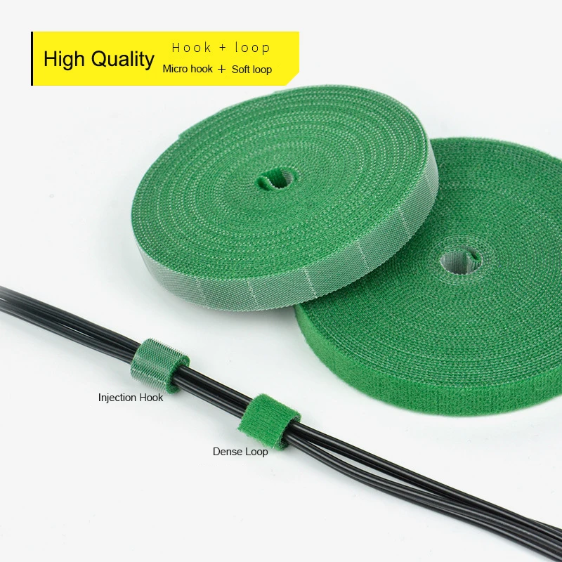 New Pre-cut Hand Tear Style Back To Back Self Adhesive Gripping  Double Sided Cable Tie Tape Hook And Loop Adhesive Roll