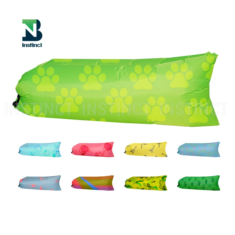 INSTINCT cute pattern  Inflatable Lounger Camping Lazy Bag Air Sofa For Beach Sleeping Bag