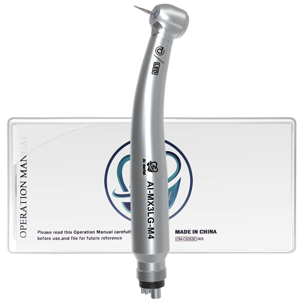AI-MX3LG LED Air Turbine High Speed Dental Handpiece E-generator Torque Head Ceramic Bearings Cartridges are easily replaced