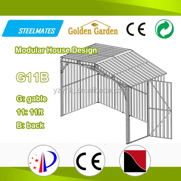  modular house garden shed with one side door prefab steel