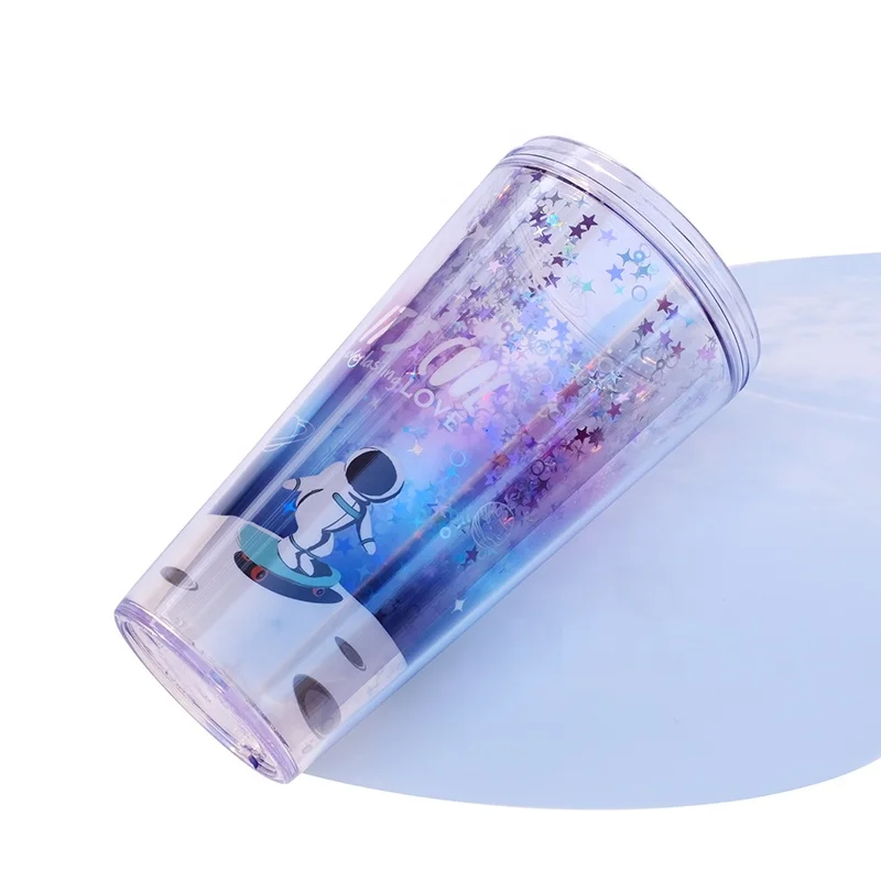 
Girlwill Astronaut Plastic Mugs With Dome Lids And Straws Tumbler Cups Wholesale Custom Logo OEM/ODM Double Wall Water Bottles 