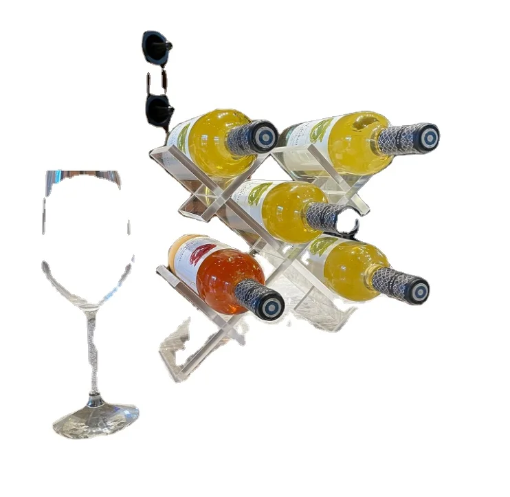 acrylic Acrylic Liquor Bottle Display LED Shelf - 2 Step Multicolor Lighted Bar Stand 16 inch