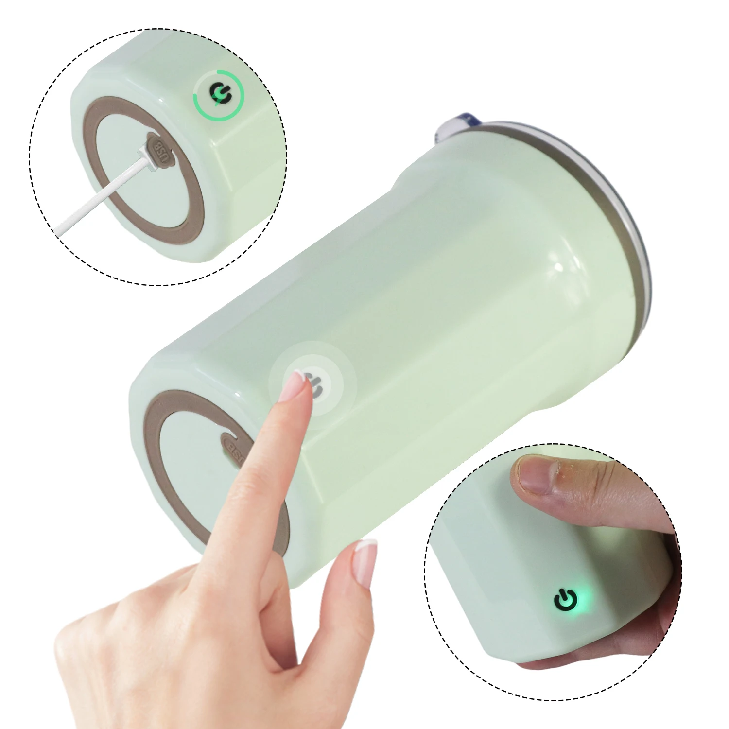 12oz Custom Auto Magnetic Stirr Mix Stainless Steel Coffee Cup Smart Electric Rechargeable Self Stirring Mug