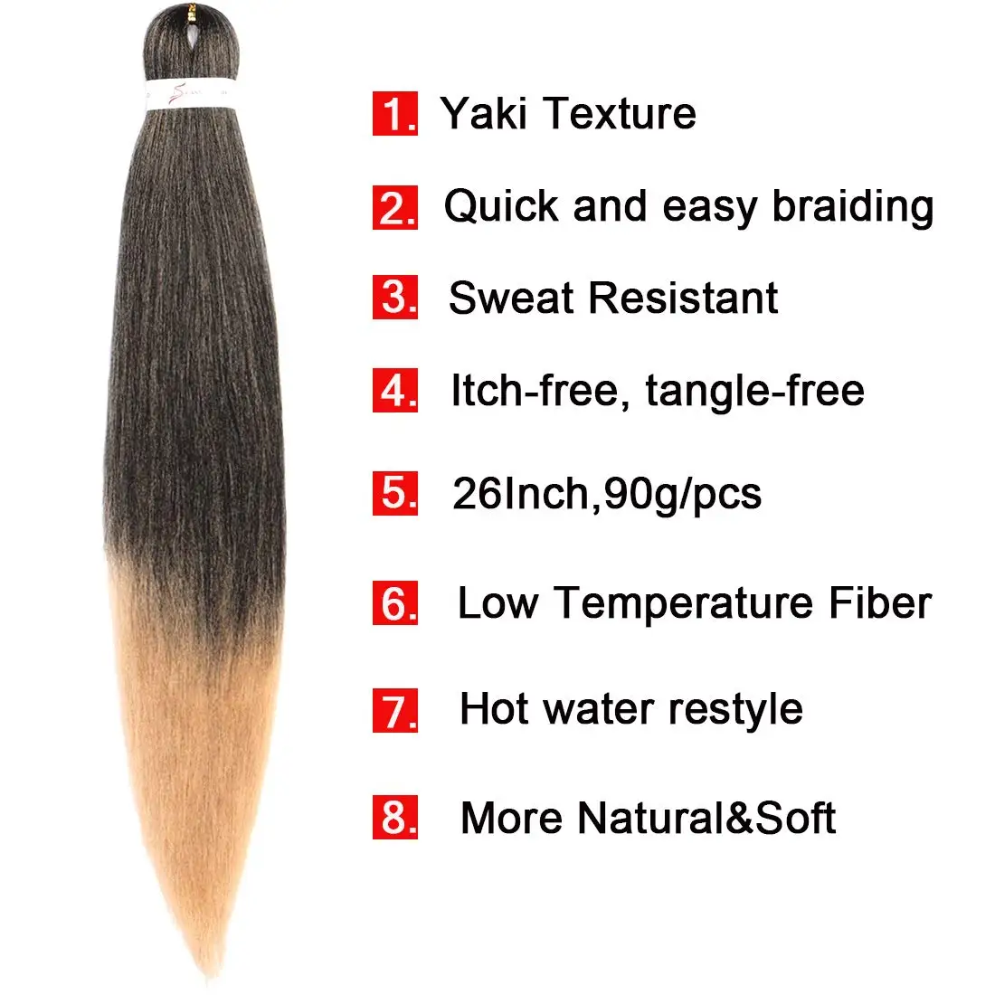 Free Sample Extensions Kanekaion for African Hair yaki Ombre Braids Easy Braid Pre Stretched Synthetic Braiding Hair