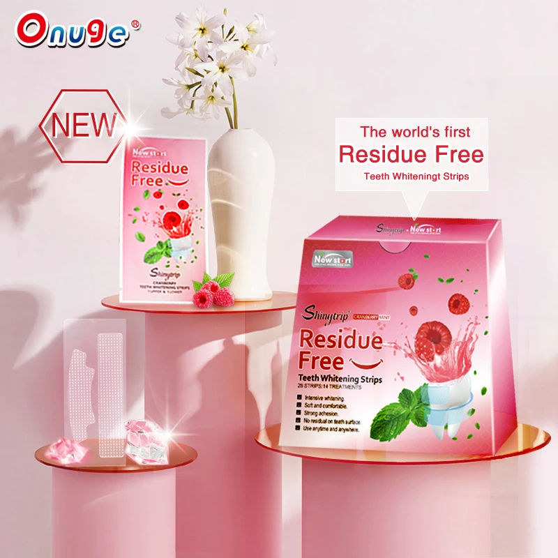 CE Approved Hot Sale Onuge Wholesale Whitening Kit Cranberry Flavor Residue-free Teeth Whitening Strips