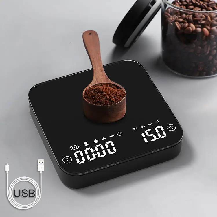 Hot Selling food Scale with Time Function with USB Charge Digital Kitchen electronic scales mini digital coffee scale machine