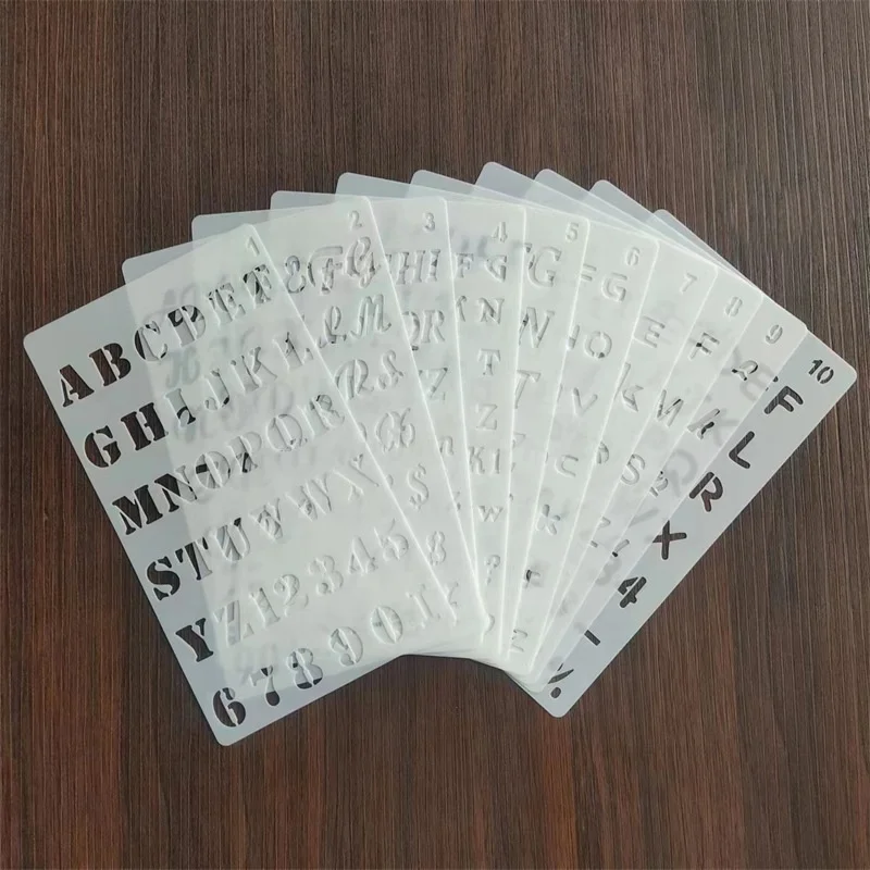 12 Pack Letter Stencils, 4 x 7 Inch Alphabet Stencils, Letter Painting Stencils For Journal Notebook, Diary, Scrapbook