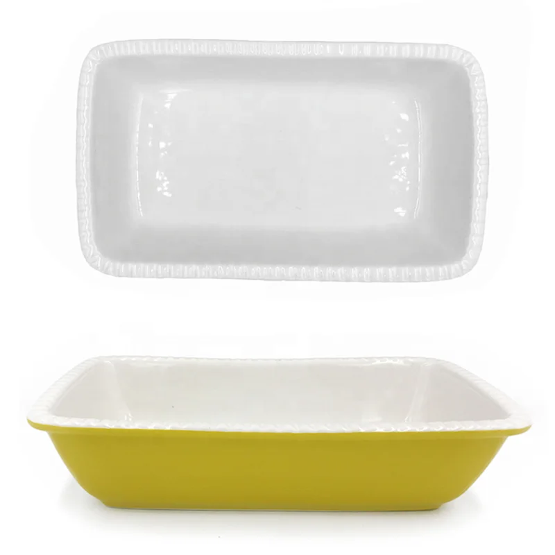 Stoneware Pot And Pan Rectangle Ceramic Dish Bakeware Baking Tray Oven