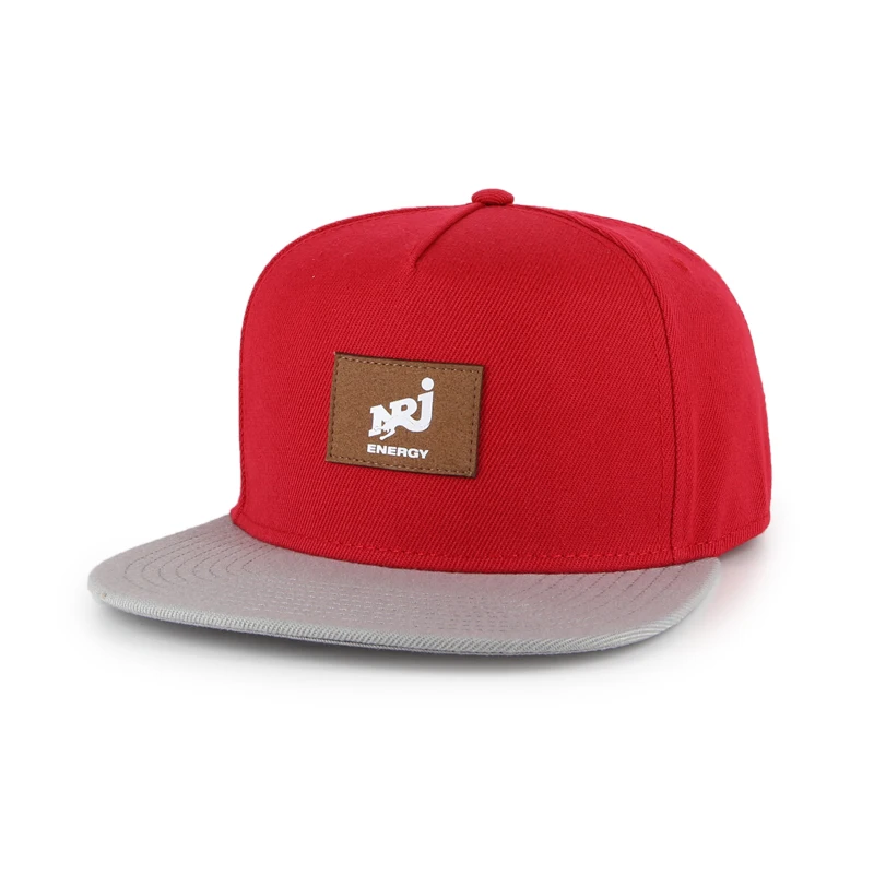 5 panel acrylic wool snapback hat with printed suede