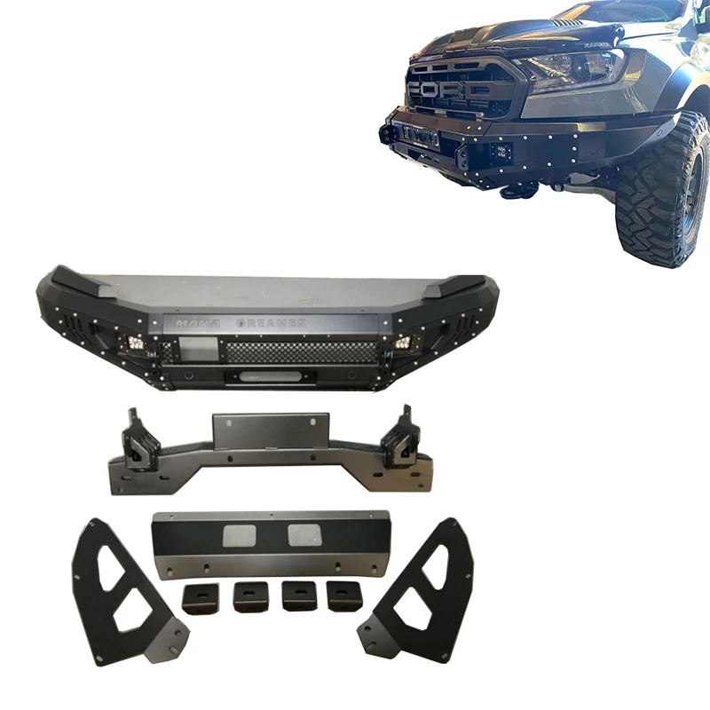 Heavy Duty Powder Coated Black Steel  Front Bumper Rear Bumper Side Steps  For Ford Ranger For Ford Ranger Raptor