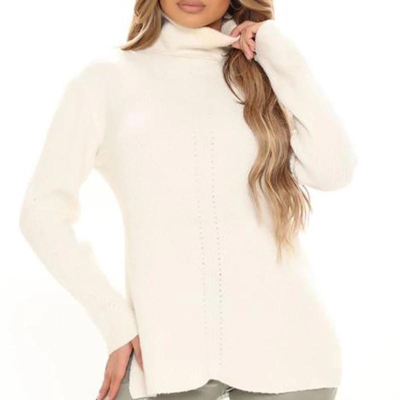 2022 Oem пуловер, женские осенние женские свитера с высоким воротником