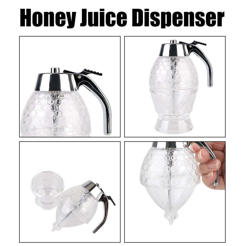 Factory wholesale 8oz honey comb shaped honey pot honeycomb jar no drip maple syrup glass honey dispenser with stand